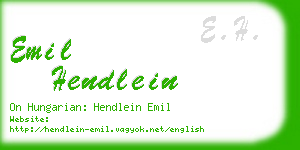 emil hendlein business card